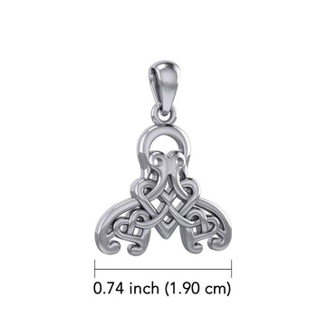 Celtic Octopus with Triple Heart Silver Pendant TPD6092 - Jewelry
